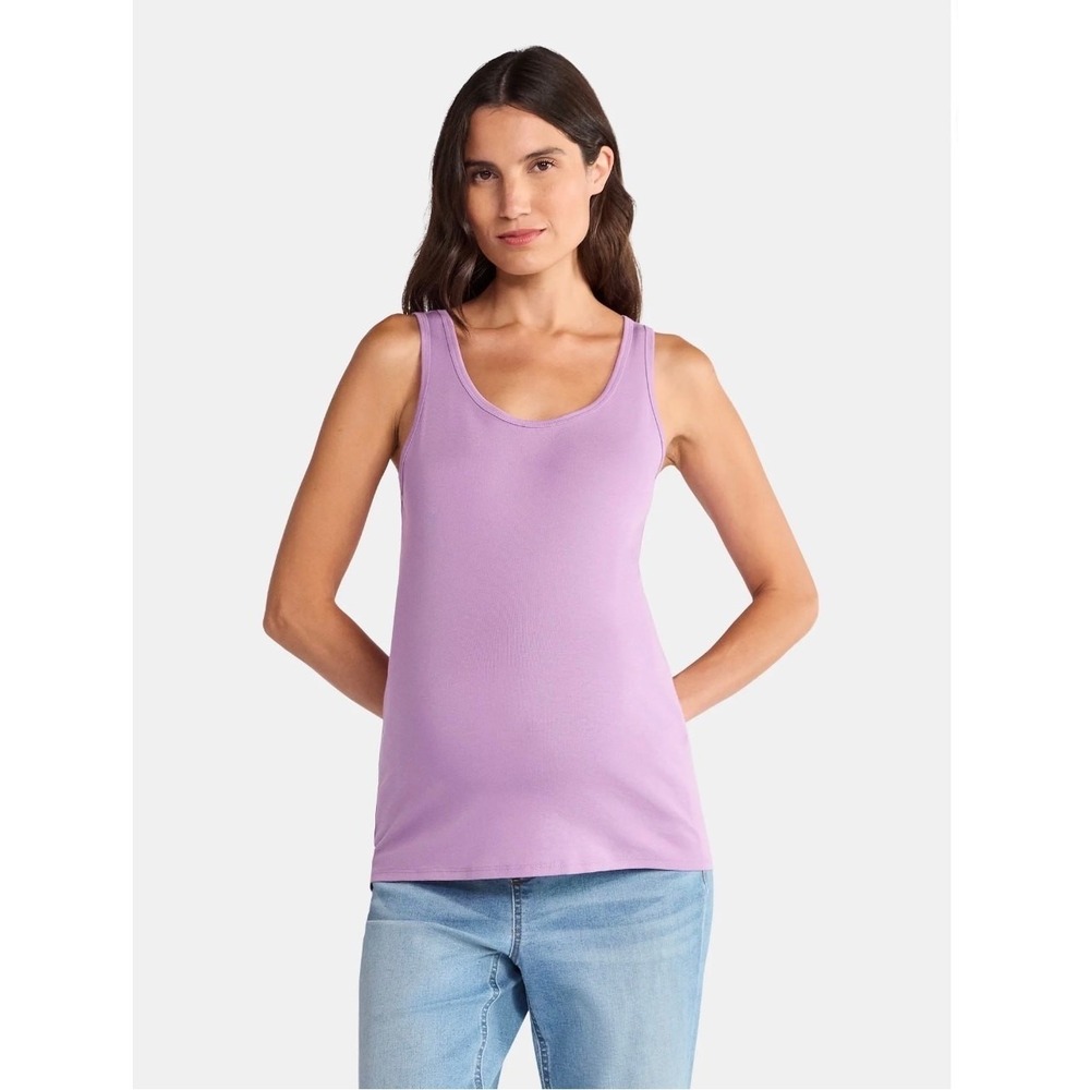 Time and Tru Women's Maternity Non Shirred Tank Top, Size M